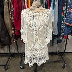 Y2K Beach Cover Crochet Dress